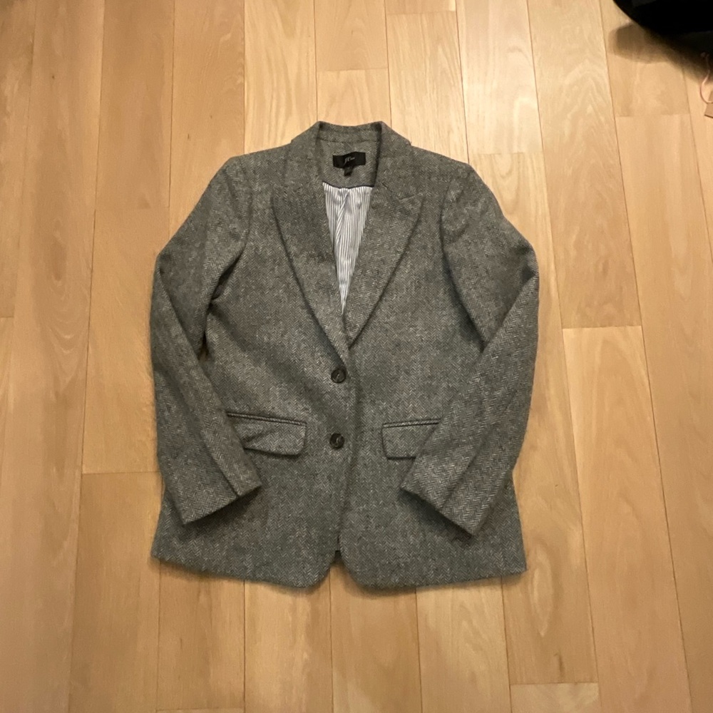 J.Crew Charcoal Herringbone Jacket